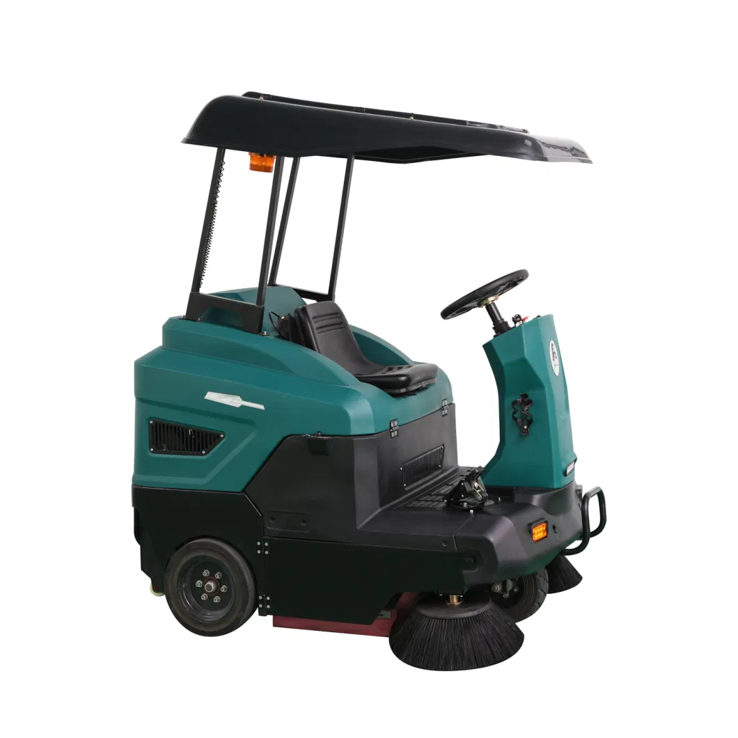 Compact Road Cleaning Equipment Ride on Floor Street Sweeper Battery Type